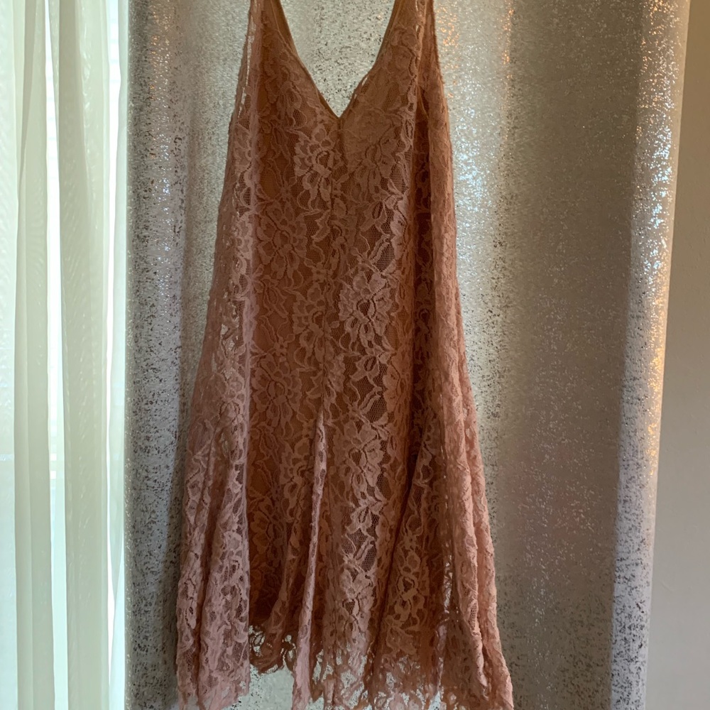 Zara summer dress with pink lace detail